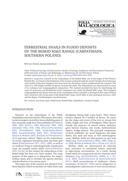 Terrestrial Snails in Flood Deposits of the Beskid Mały Range (Carpathians, Southern Poland)