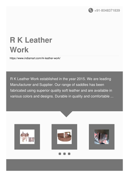 R K Leather Work