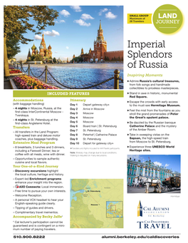 Imperial Splendors of Russia Inspiring Moments >Admire Russia’S Cultural Treasures, from Folk Songs and Handmade Collectibles to Priceless Masterpieces