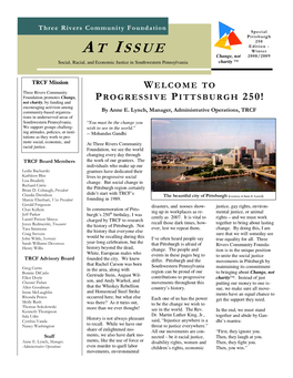 The Progressive Pittsburgh 250 Report