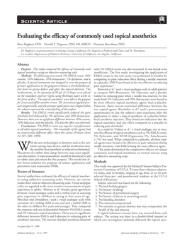Evaluating the Efficacy of Commonly Used Topical Anesthetics