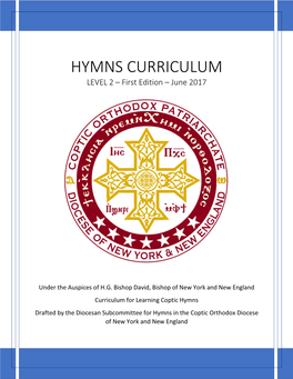 HYMNS CURRICULUM LEVEL 2 – First Edition – June 2017