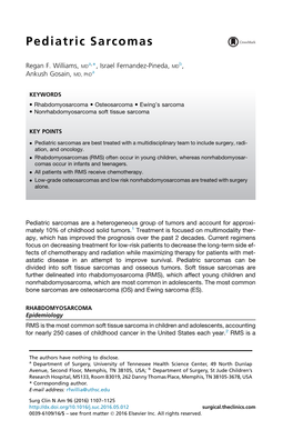 Pediatric Sarcomas