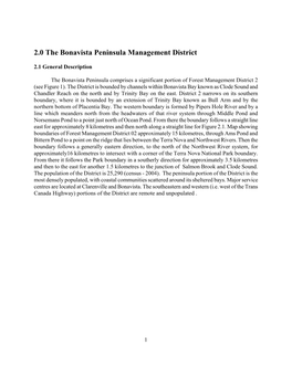 2.0 the Bonavista Peninsula Management District
