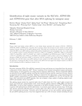 Identification of Eight Exonic Variants in the SLC4A1, ATP6V1B1 And