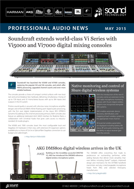 Soundcraft Extends World-Class Vi Series with Vi5000 and Vi7000 Digital Mixing Consoles