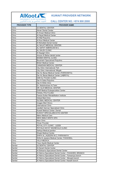 Kuwait Provider Network