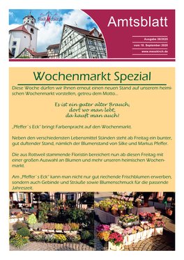 Amtsblatt Nr. 38/2020 Vom 18. September 2020