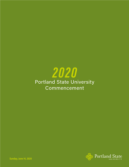 Portland State University Commencement 2020 Program