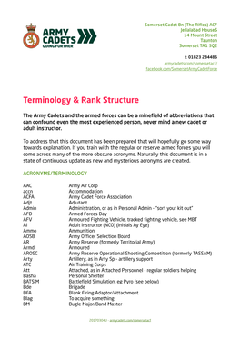 Terminology & Rank Structure