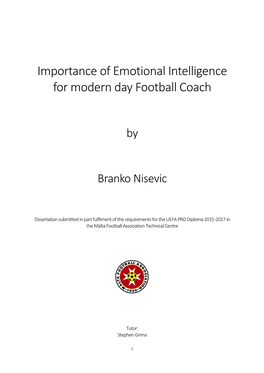 Importance of Emotional Intelligence for Modern Day Football Coach