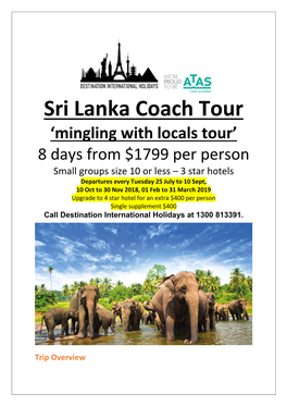 Sri Lanka Coach Tour