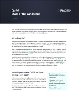 Quibi: State of the Landscape