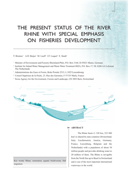 The Present Status of the River Rhine with Special Emphasis on Fisheries Development