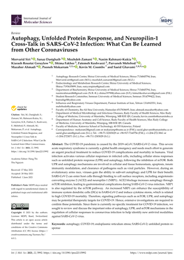 Autophagy, Unfolded Protein Response, and Neuropilin-1 Cross-Talk in SARS-Cov-2 Infection: What Can Be Learned from Other Coronaviruses