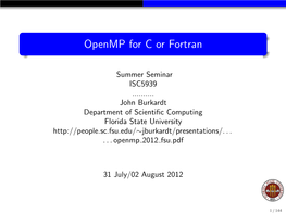 Openmp for C Or Fortran