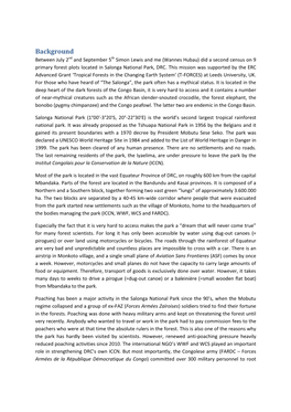 Background Between July 2Nd and September 5Th Simon Lewis and Me (Wannes Hubau) Did a Second Census on 9 Primary Forest Plots Located in Salonga National Park, DRC