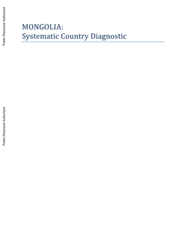 MONGOLIA: Systematic Country Diagnostic Public Disclosure Authorized