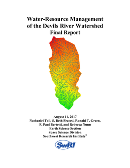 Water-Resource Management of the Devils River Watershed Final Report