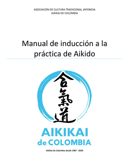 Manual De Inducción a La Práctica De Aikido