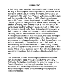 Introduction in Their Thirty Years Together, the Grateful Dead Forever