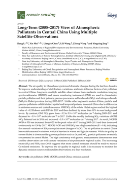 (2005–2017) View of Atmospheric Pollutants in Central China Using Multiple Satellite Observations