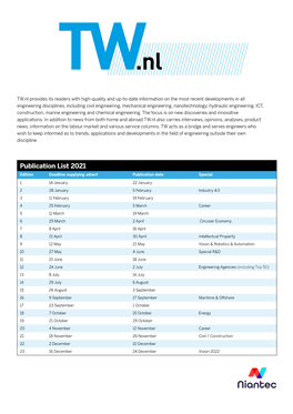 Publication List 2021 Edition Deadline Supplying Advert Publication Date Special