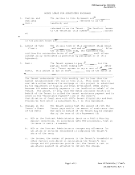 HUD Section 8 Model Lease