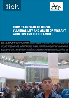 From Tajikistan to Russia: Vulnerability and Abuse of Migrant Workers and Their Families