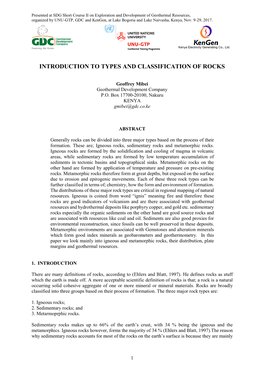 Introduction to Types and Classification of Rocks