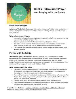 Praying to the Saints