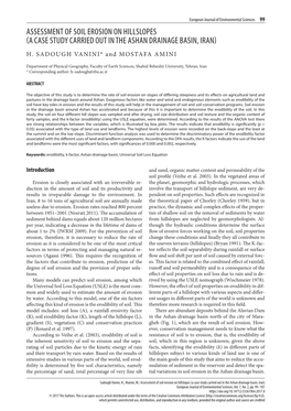 A Case Study Carried out in the Ashan Drainage Basin, Iran)