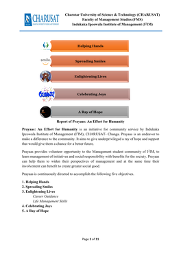 Charotar University of Science & Technology (CHARUSAT) Faculty of Management Studies (FMS) Indukaka Ipcowala Institute of Ma