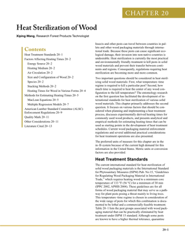 Heat Sterilization of Wood Xiping Wang, Research Forest Products Technologist