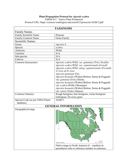 Draft Plant Propagation Protocol