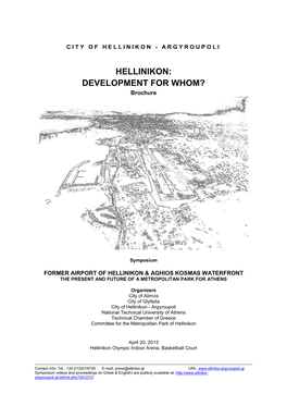 HELLINIKON: DEVELOPMENT for WHOM? Brochure