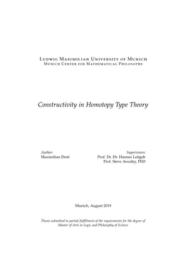 Constructivity in Homotopy Type Theory