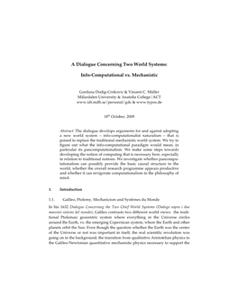 Info-Computational Vs. Mechanistic