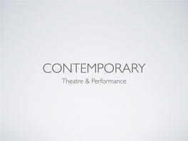 Theatre & Performance