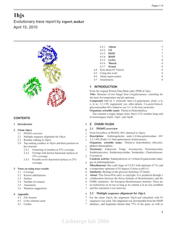 1Hjs Lichtarge Lab 2006