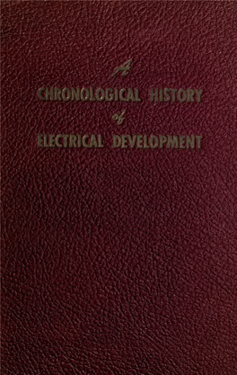 A Chronological History of Electrical Development from 600 B.C