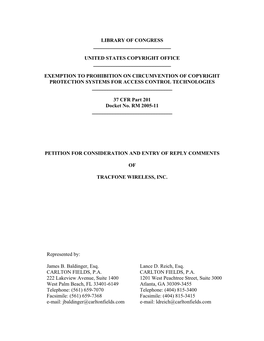 Anticircumvention Rulemaking, 2006: Post-Hearing Questions and Replies