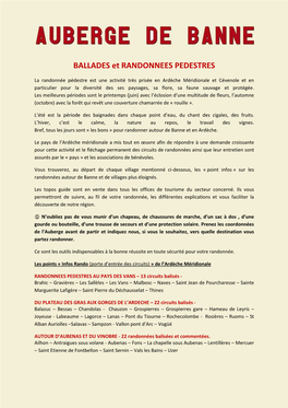 BALLADES Et RANDONNEES PEDESTRES