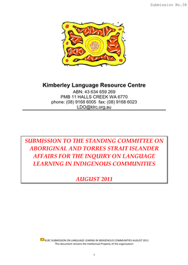 Kimberley Language Resource Centre Submission to the Senate