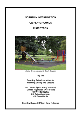 Scrutiny Investigation on Playgrounds in Croydon