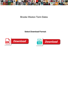 Brooke Weston Term Dates