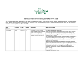 1 Conservation Casework Log Notes July 2020