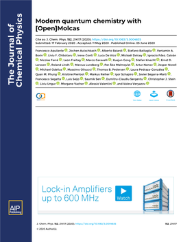 Modern Quantum Chemistry with [Open]Molcas