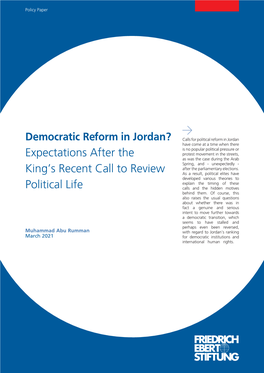 Democratic Reform in Jordan?