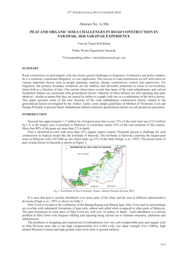 A-306 Peat and Organic Soils Challenges in Road